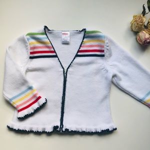 Gymboree multi stripe white cardigan - Girls 3